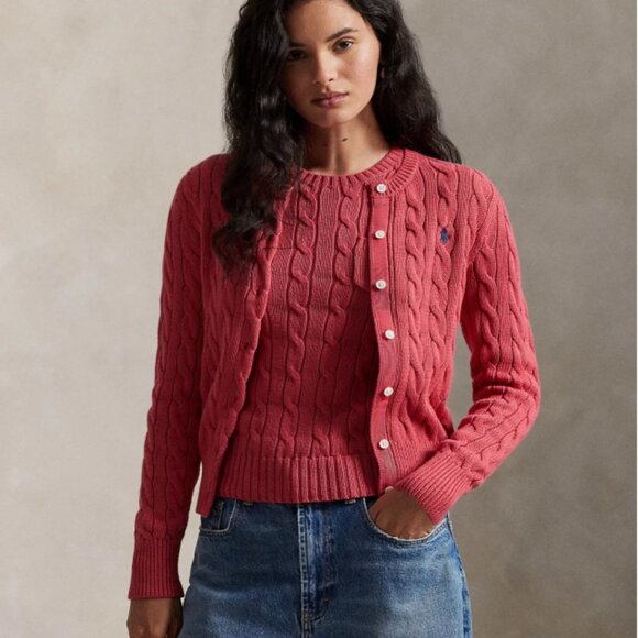 Womens Ralph Lauren nantucket red cardigan sweater size L , NWT MSRP $198 - Picture 2 of 3